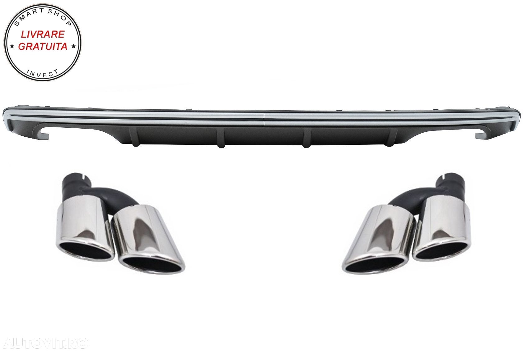 Difuzor Bara Spate Audi A3 8V Hatchback Sportback (2012-2015) S3 Design cu Ornamen- livrare gratuita - 1