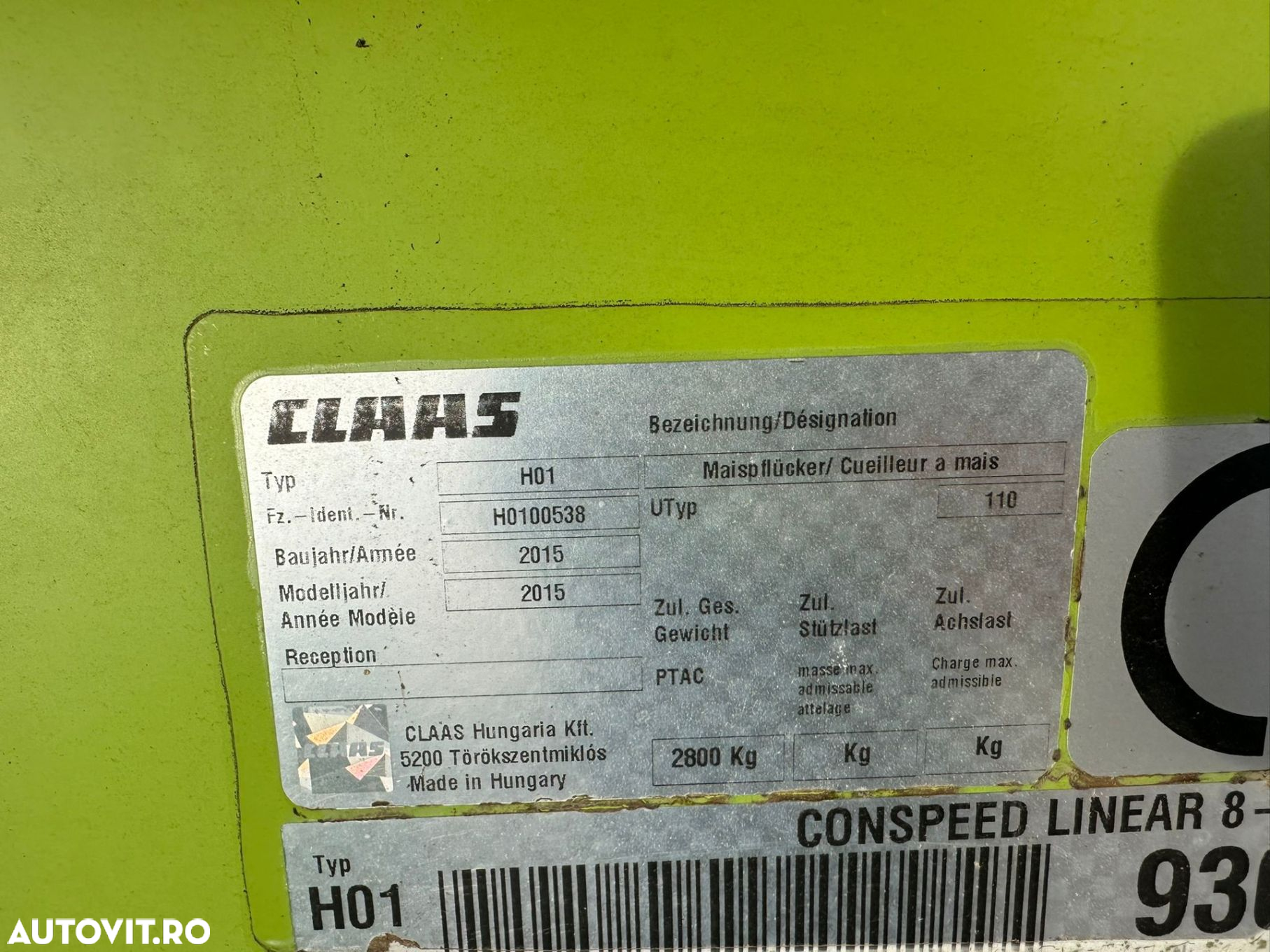 Claas Conspeed 8-70 Heder Porumb - 4