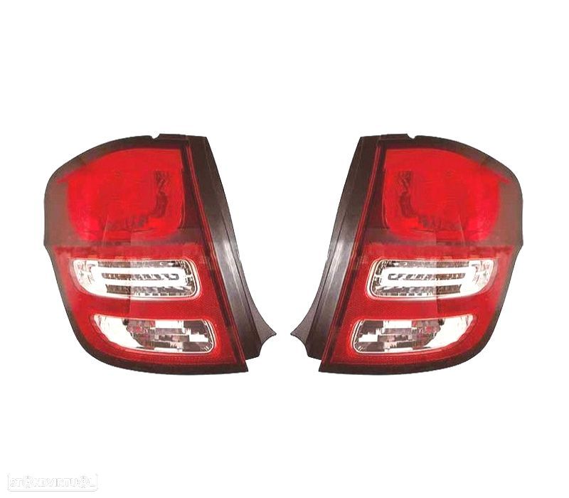 FAROLINS PARA CITROEN C3 10-13 BRANCO VERMELHO - 1