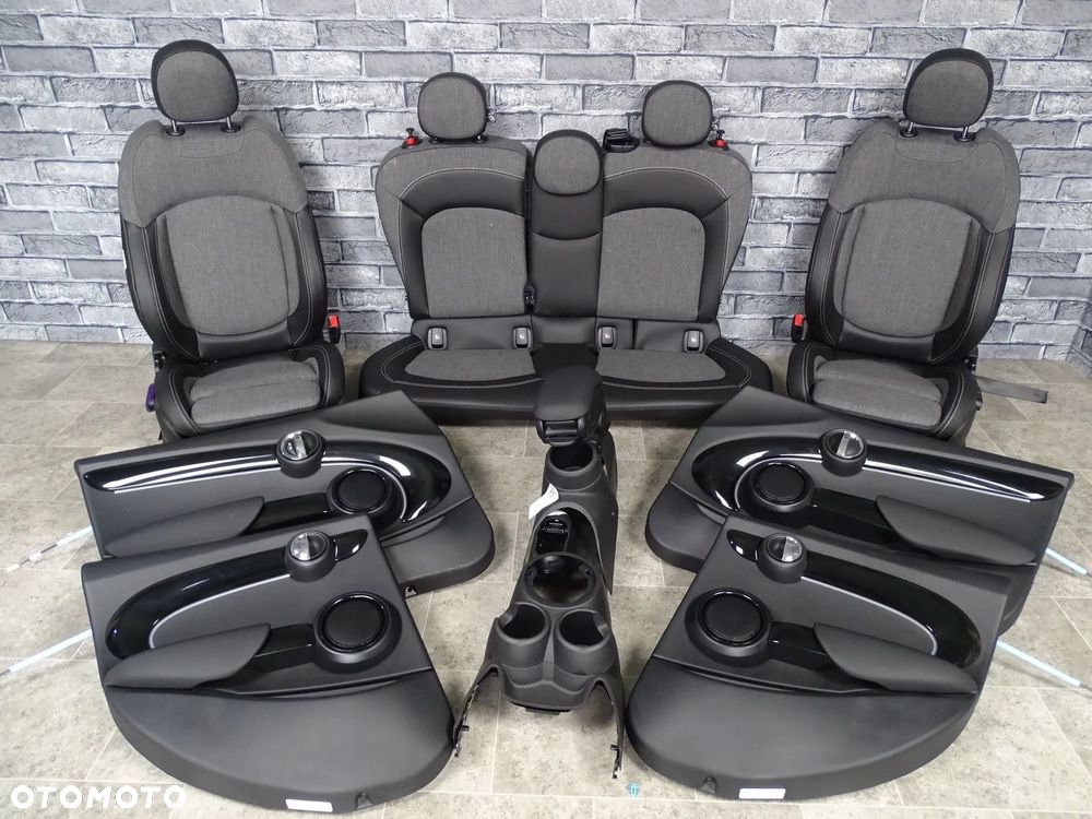 MINI F55 FOTELE KANAPA BOCZKI TUNEL ŚRODEK WNĘTRZE NOWE CARBON BLACK - 1