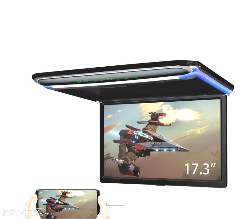 ECRÃ DE TETO DE 17,3" ULTRA FINO COM HDMI LUZ LED 1080P USB E SD - 5