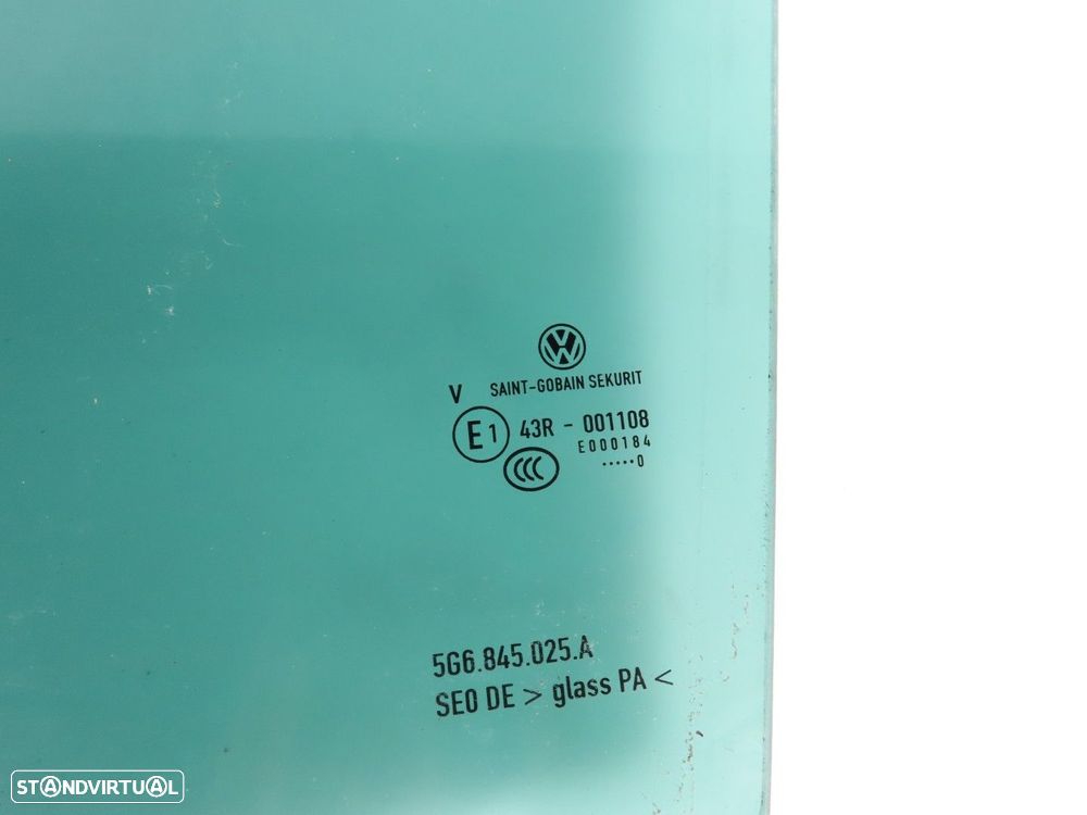 Vidro da porta Escurecido Esquerdo/Trás Usado / Original VW GOLF VII (5G1, BQ1,... - 2