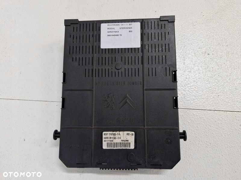 citroen c4 1 i peugeot 307 moduł sterownik skrzynka bsi 9661940480 - 3