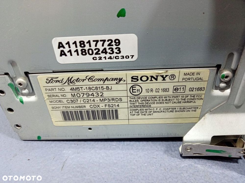 FORD FOCUS MK2 RADIO CD FABRYCZNE OEM SONY 4M5T-18C815-BJ - 5