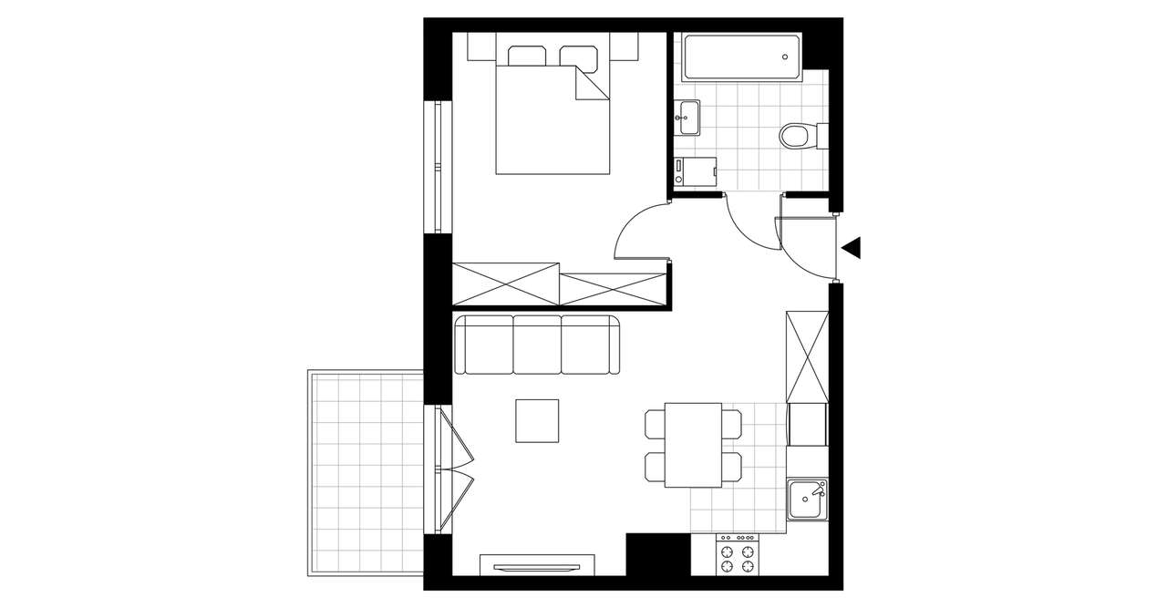 2-pokojowe mieszkanie 37m2 + balkon Bezpośrednio - Pełny obrazek: 3/12