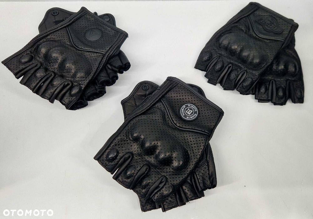 rekawice skórzane motocyklowe bez palcy - 4