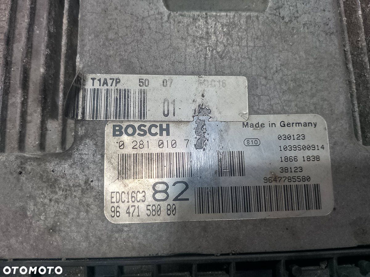 KOMPUTER, STEROWNIK PEUGEOT 206 LIFT 9647158080 1.4 HDI - 10