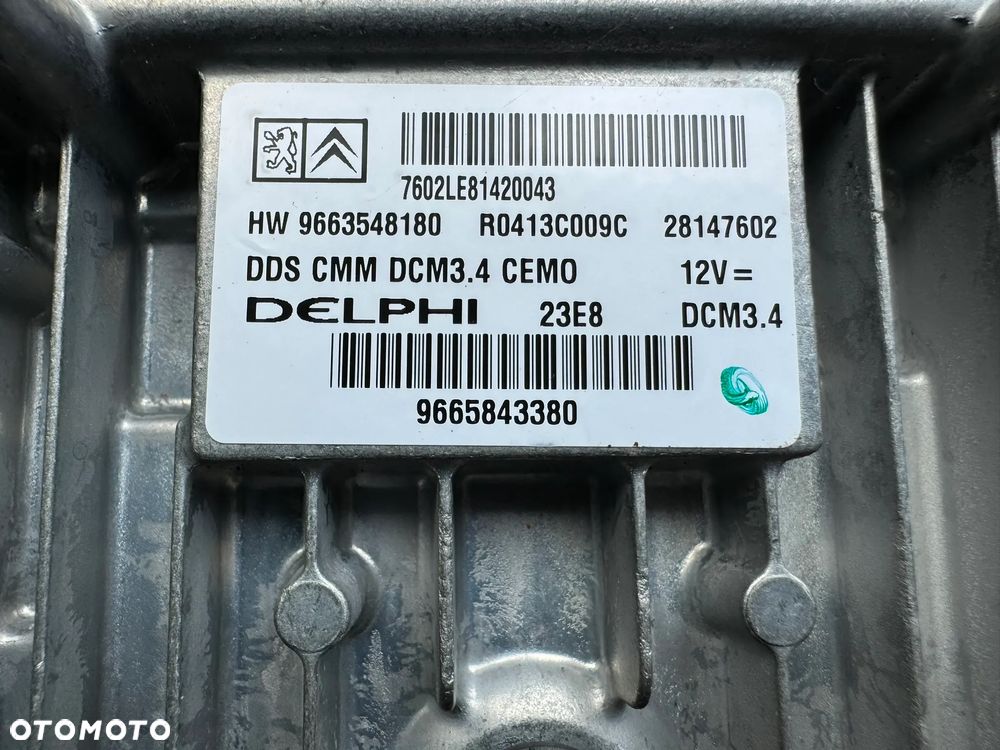 CITROEN C5 X7 III ZESTAW STARTOWY STACYJKA KLUCZYK STEROWNIK SILNIKA SKRZYNKA BSI 9665843380 - 3