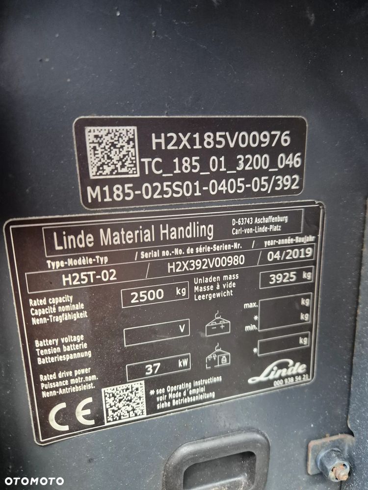 Linde H25T-02 2,5 tonowy 7200mth faktura VAT 23% - 12
