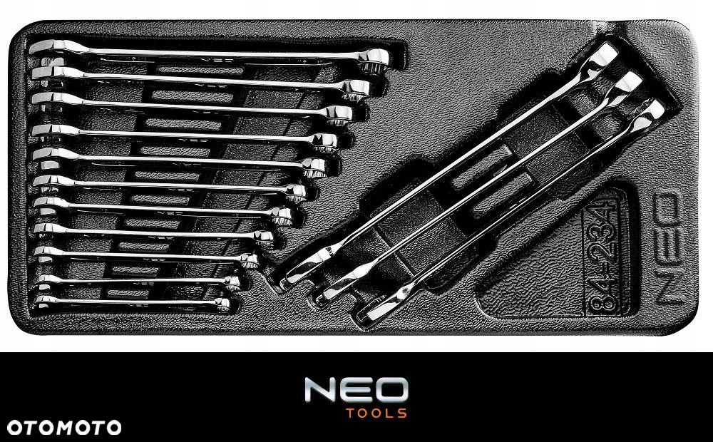NEO WKŁAD KLUCZE PŁASKO-OCZKOWE 6-19mm 14 SZTUK CrV DO SZAFKI 84-234 - 3