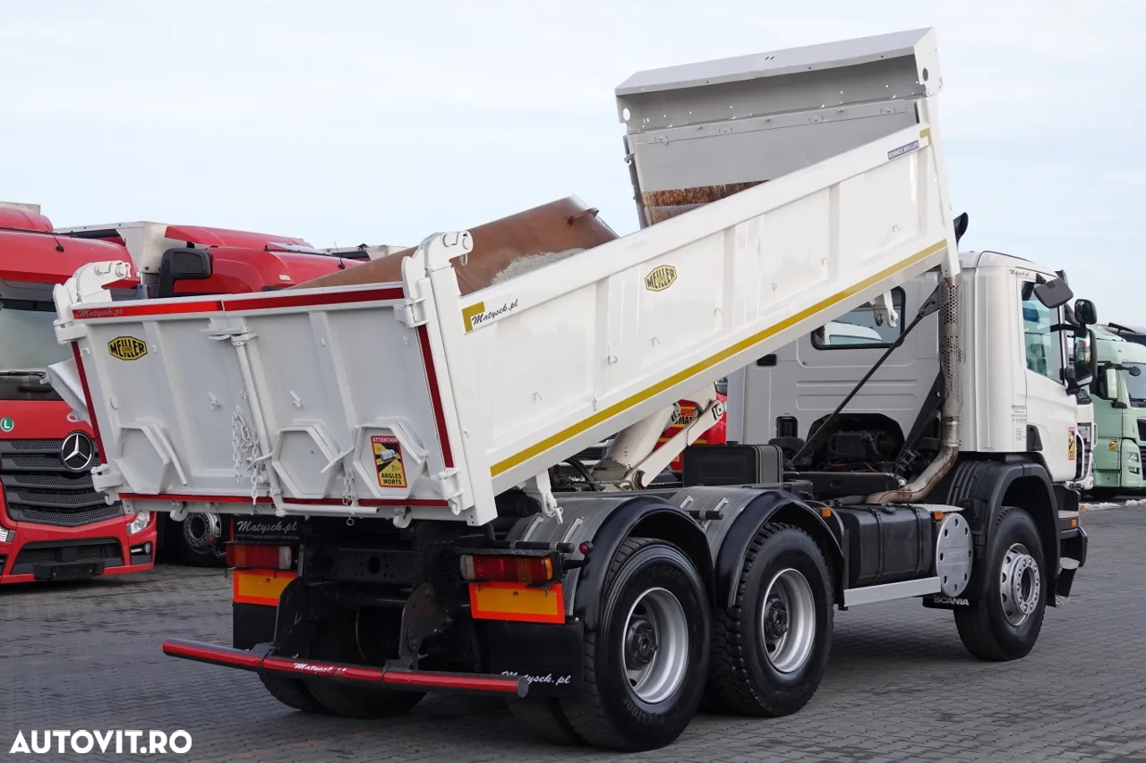 Scania P 340 / 6x4 / BASCULANTE / HYDROBURTA / BORDMATIC / MEILLER KIPER / MANUAL / 2010 - 3