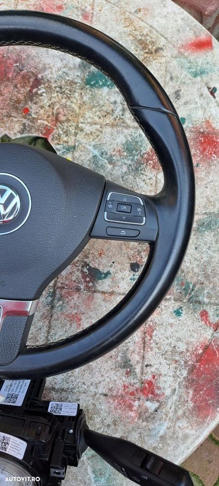 Volan piele cu padele si comenzi volan,airbag  VW Golf 6,Passat,CC,Tou - 7