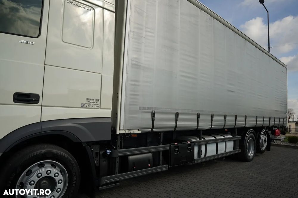 DAF XF 460 / 6x2 / PRELATĂ CULISANTĂ - 9,4 m / CAMION RIGID / PLATFORMĂ HIDRAULICĂ DHOLLANDIA - 1.500 kg /  I- PARK COOL / PODEA REZISTENTĂ (HEAVY-DUTY) / - 12