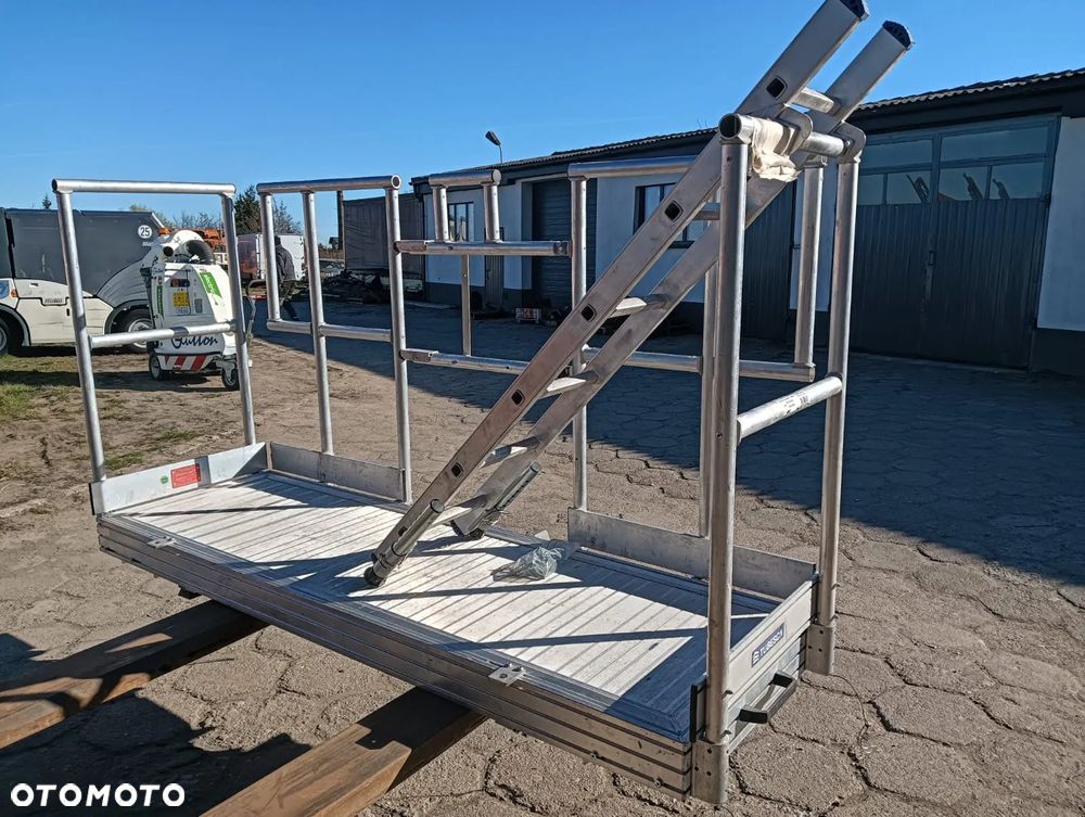 Podest rusztowanie platforma robocza podest z drabiną składany aluminiowy - 4
