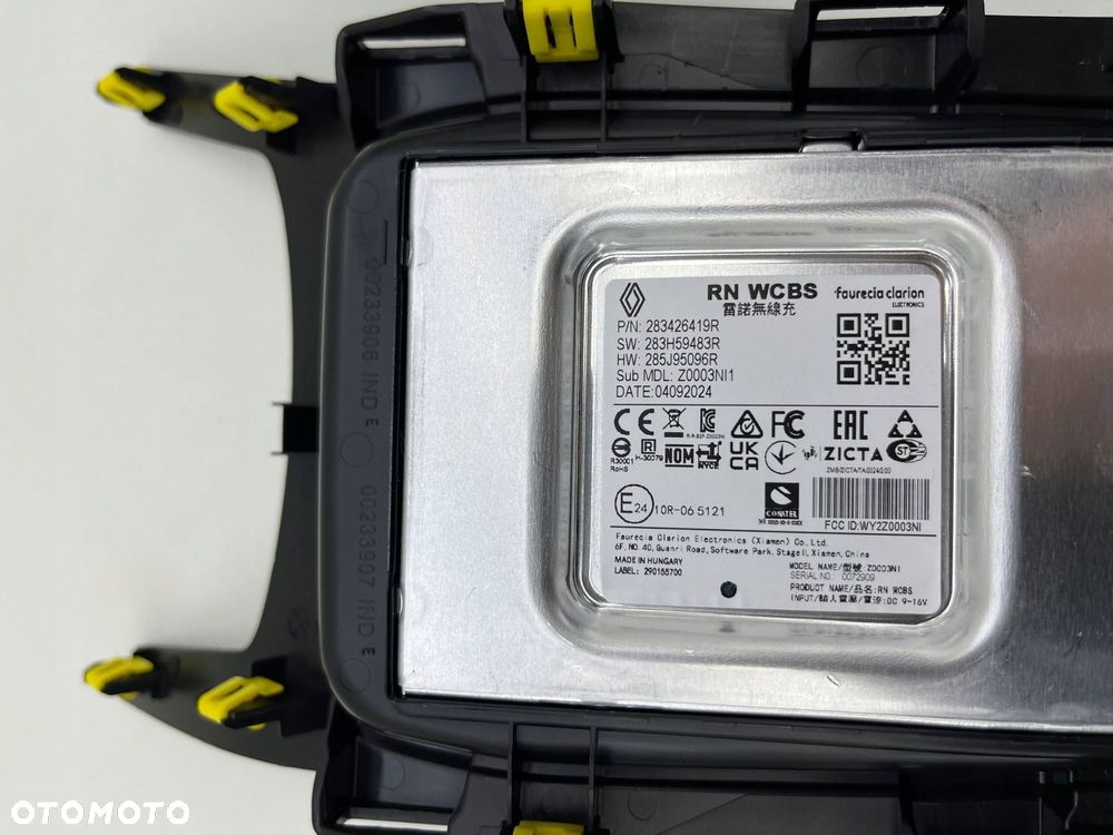 RENAULT SYMBIOZ TUNEL SCHOWEK ŁADOWARKA INDUKCYJNA KOMPLET UK 283426419R - 6