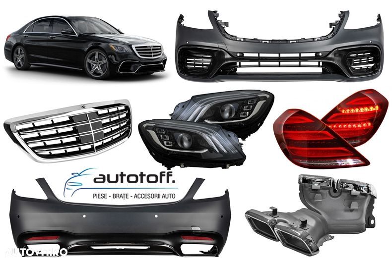 Pachet exterior Mercedes S-Class W222 (2013+) Conversie (2017+) Facelift S63 Design - 1