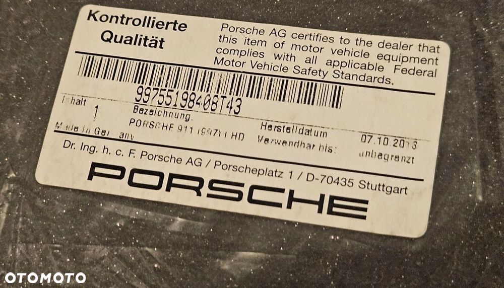 Nowe oryginalne dywaniki porsche 997 99755198408 - 11