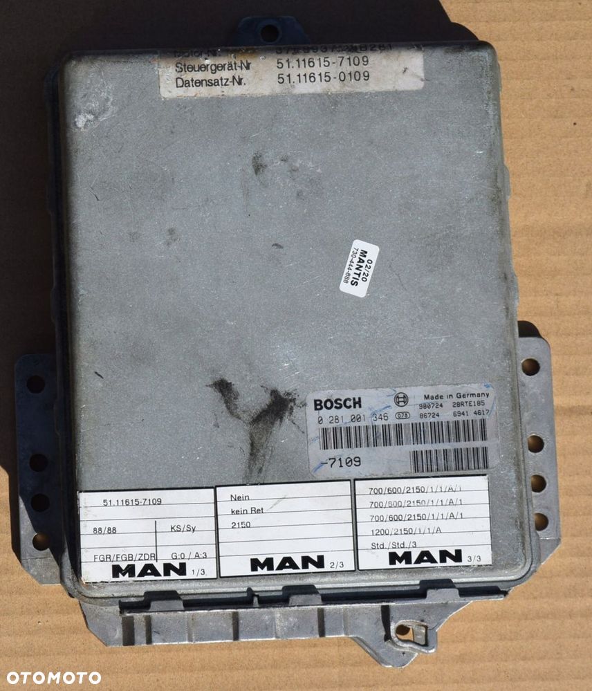 STEROWNIK KOMPUTER SILNIKA EDC MAN 0 281 001 346 - 1