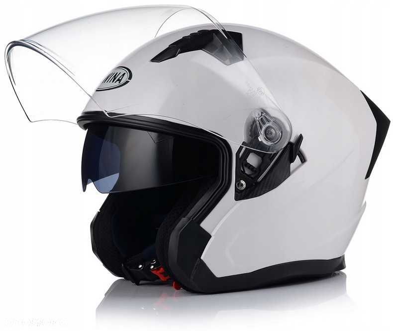 NOWY Otwarty KASK Motocyklowy BIAŁY Skuter Chopper ECER 22.06 BLENDA L - 4