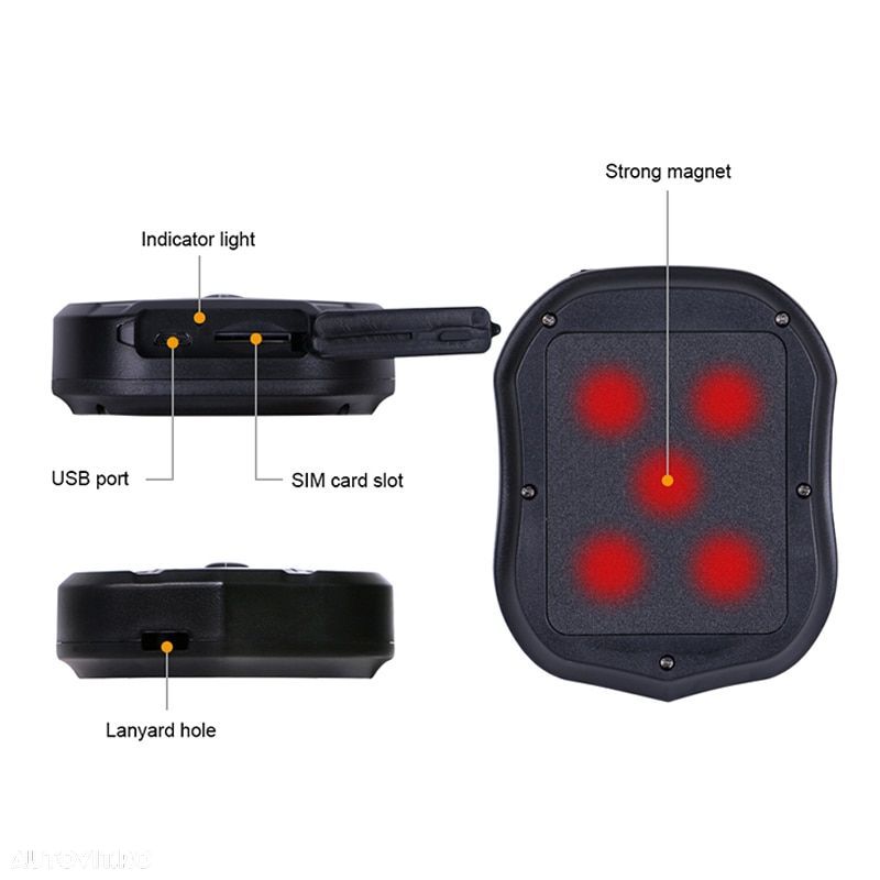 GPS Tracker TK905,Gizmondo si localizare auto, moto, cu incarcator - 3