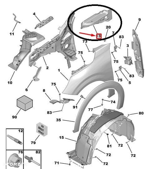 NOWE WZMOCNIENIE PEUGEOT 208 II 2 CORSA F MOCOWANIE PRAWE WSPORNIK BŁOTNIKA PRZEDNIEGO PRZÓD PRAWA - 5