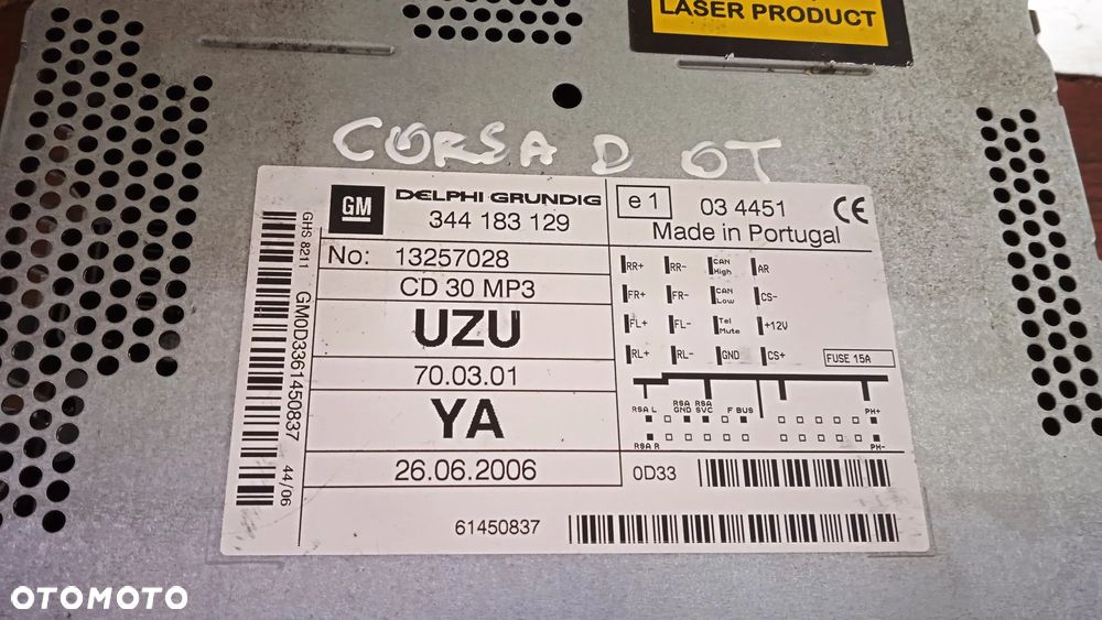 Radio fabryczne Opel Corsa D 344183129 CD30 MP3 13257028 - 2