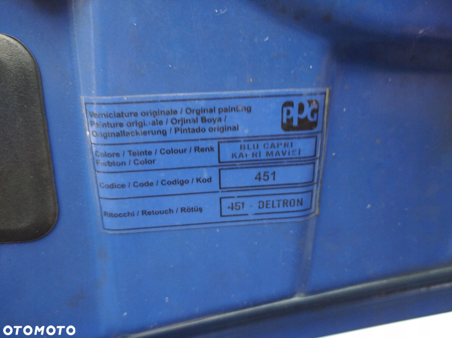 FIAT DOBLO I 1 BŁOTNIK PRZÓD LEWY 2000-2005 451 BLU CAPRI NIEBIESKI - 7