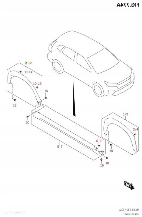 SUZUKI S-CROSS 2022- LISTWA BŁOTNIKA TYŁ PRAWA - 3