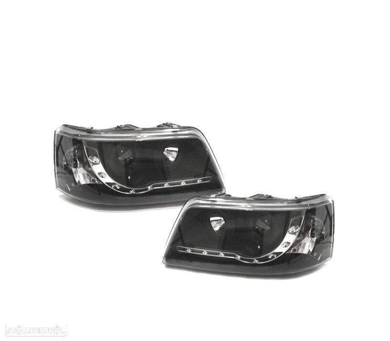 FARÓIS LUZ DIURNA LED VOLKSWAGEN VW T5 03-10 FUNDO PRETO - 2
