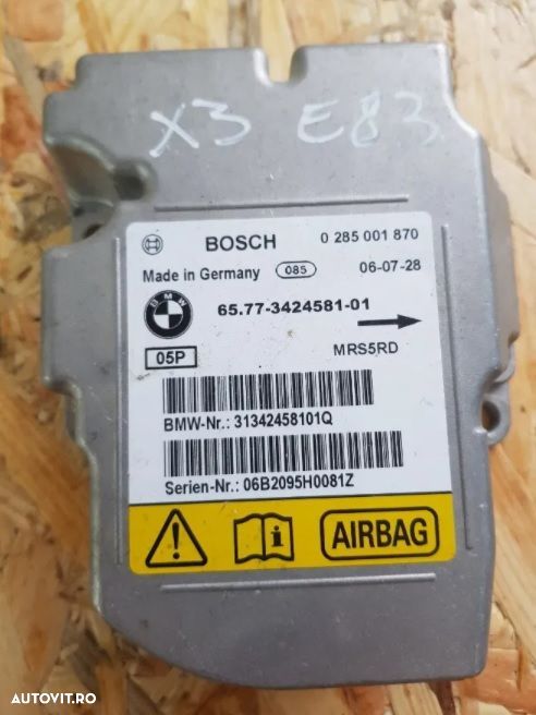Calculator Modul Airbag Bmw Seria 5 E60 E61 Cod 9172019 - 5