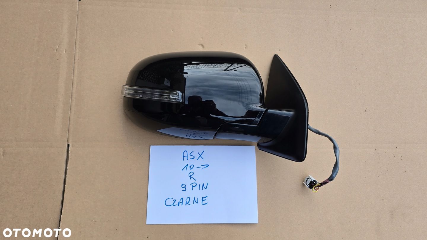 Mitsubishi ASX 10- Lusterko Prawe 9Pin Czarne w Kolor Oryginał - 1