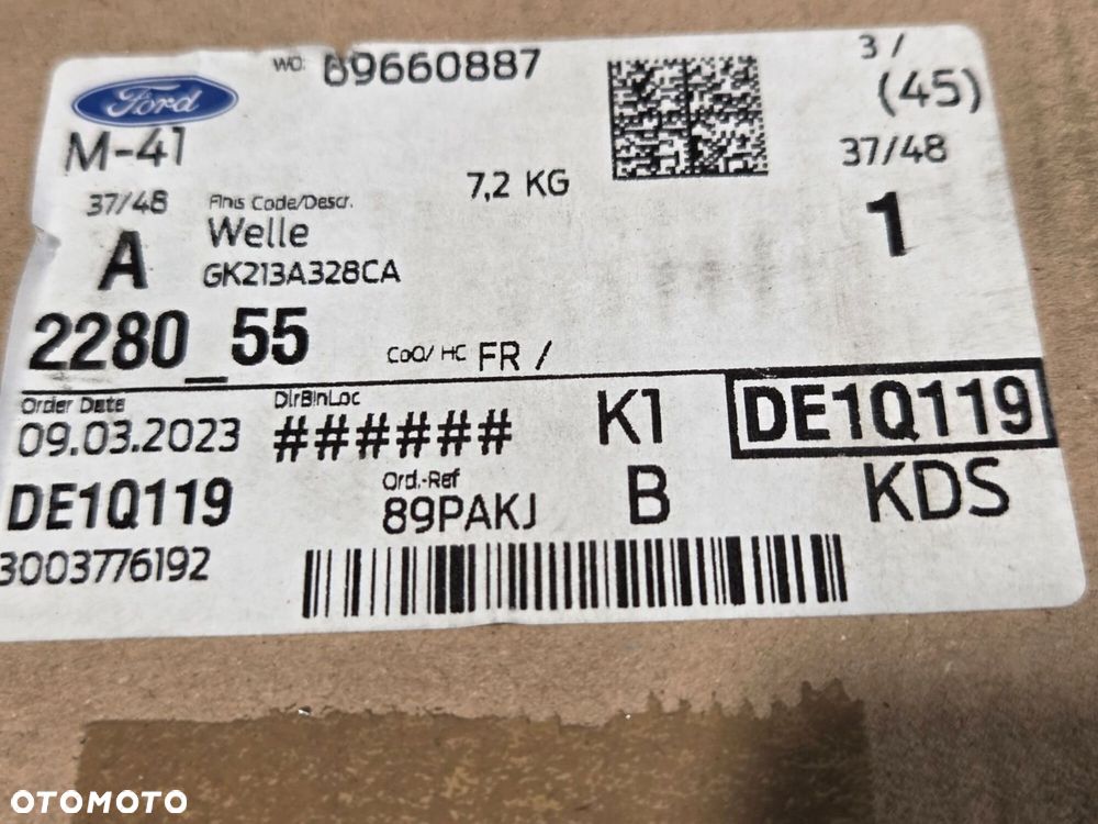 PÓŁOŚ LEWA PRZÓD AUTOMAT FORD TOURNEO CUSTOM 2.0 EcoBlue GK21-3A328-CA NOWA - 7