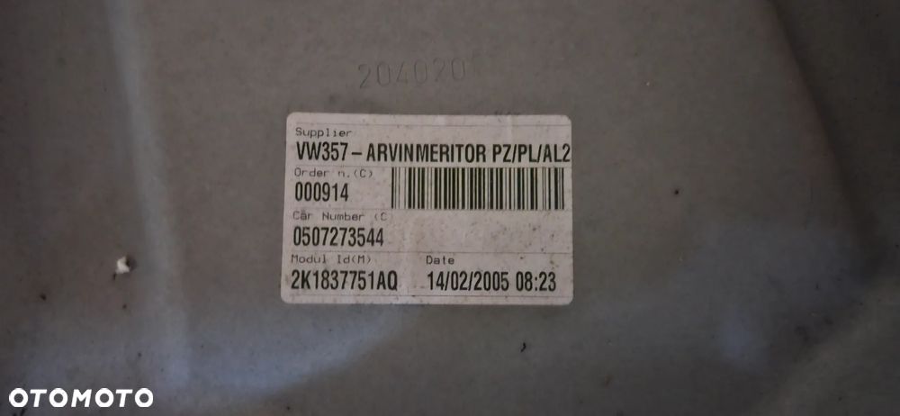 VW Caddy 2K III 2003- Plansza drzwi przednia lewa Podnośnik szyby przód lewy Silniczek podnośnika Głośnik drzwi Moduł Sterownik 1K0959793C 1T0959701 EUROPA - 3