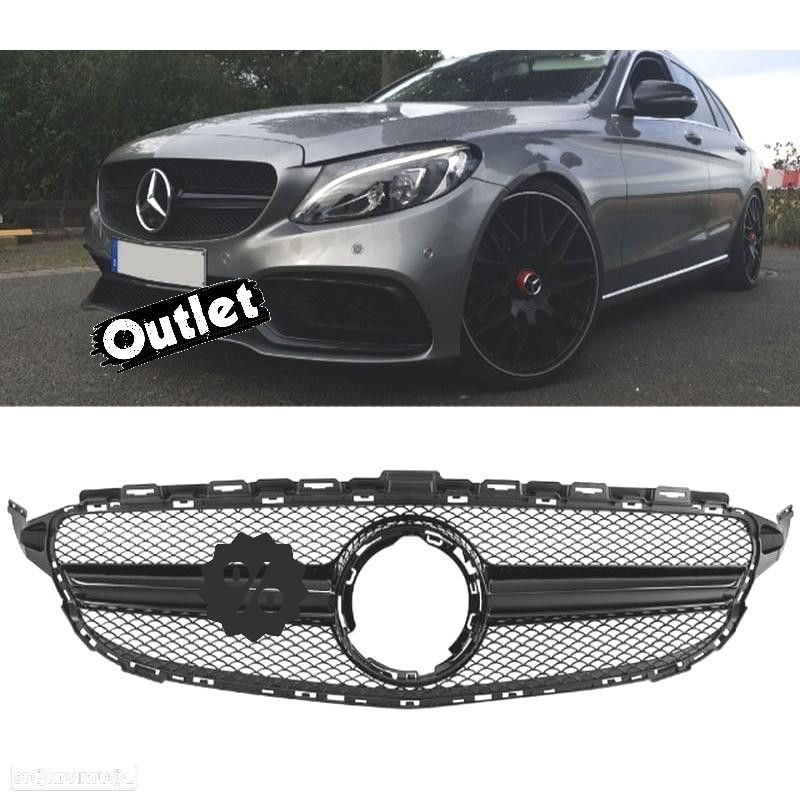 C030021C1 GRELHA FRONTAL MERCEDES W205 FACELIFT 18- LOOK AMG PRETO BRILHANTE - 1
