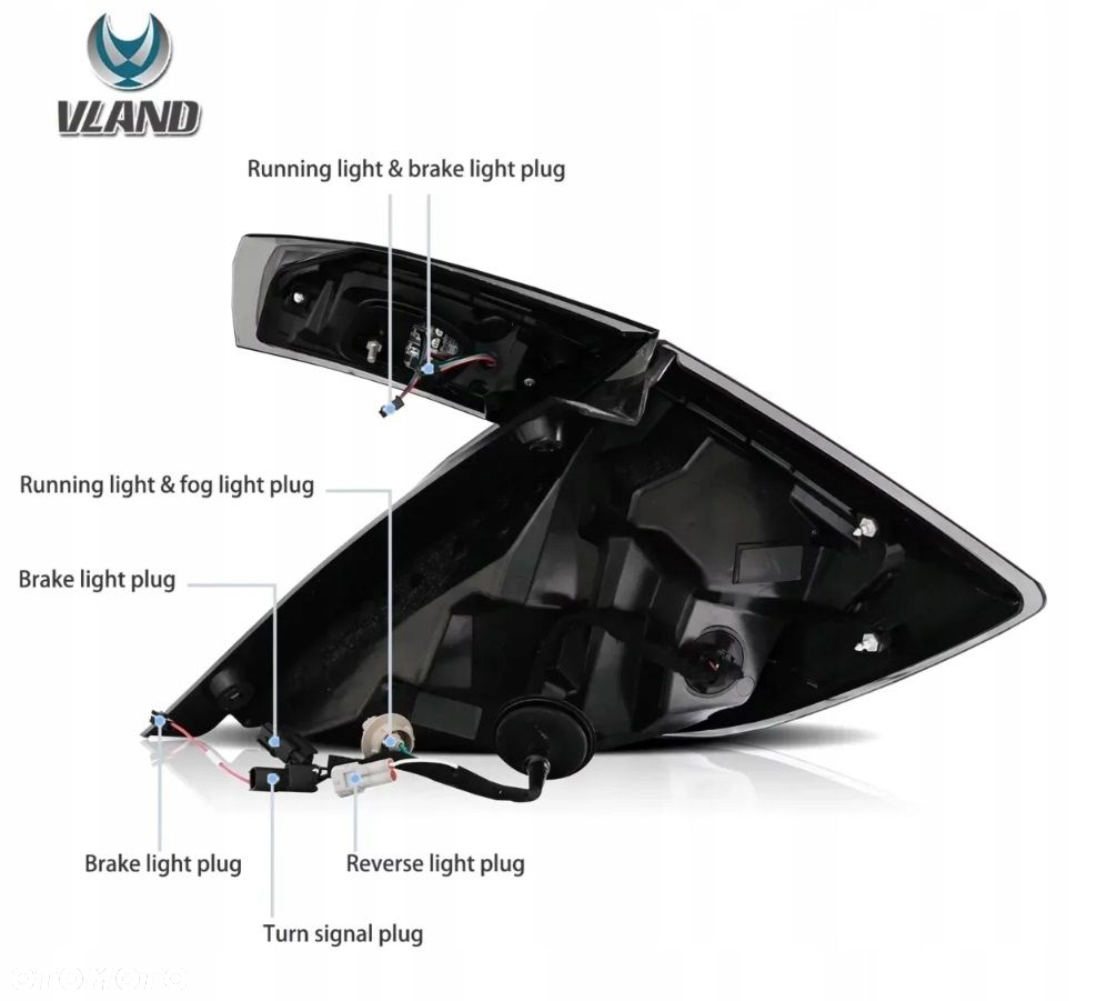 Lampy tyl ne kpl Vland Led Neon Diody Tuning Black Honda Civic X 10 16- HB - 13