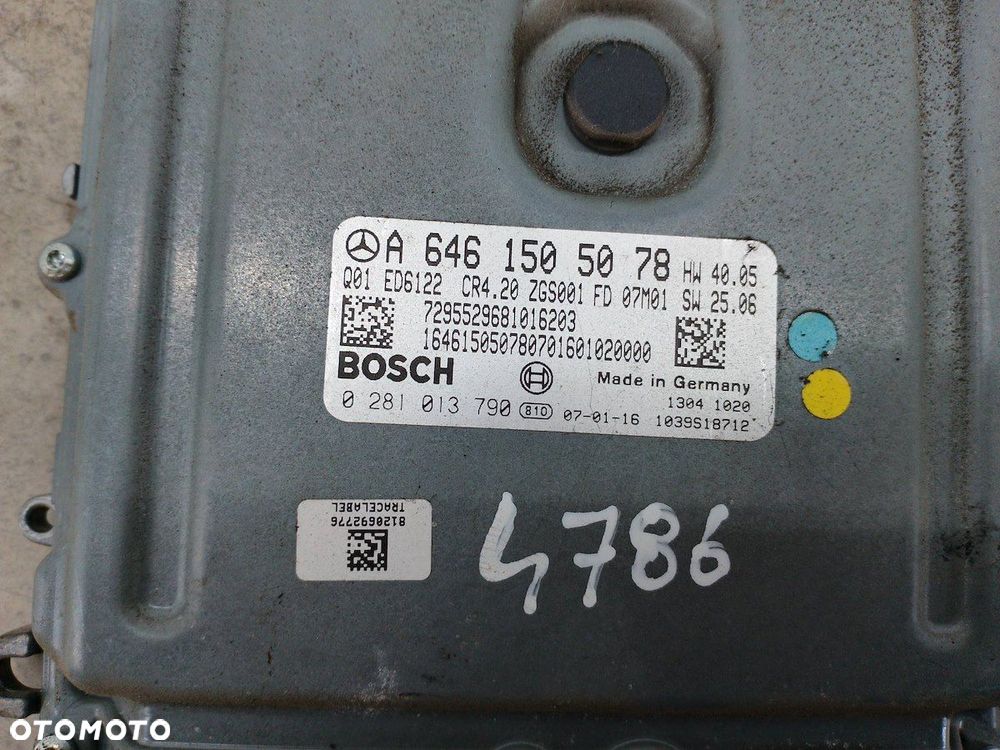 KOMPUTER, STEROWNIK MERCEDES-BENZ VITO W639 A6461505078  0281013790  BOSCH - 2