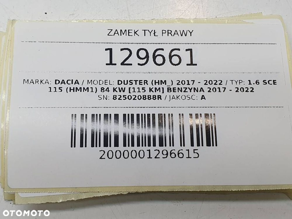 ZAMEK TYŁ PRAWY DACIA DUSTER II 825020888R EUROPA - 5