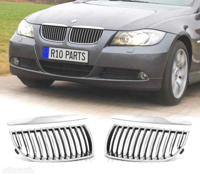 GRELHAS BMW E90 E91 05-08 CROMADO - 1