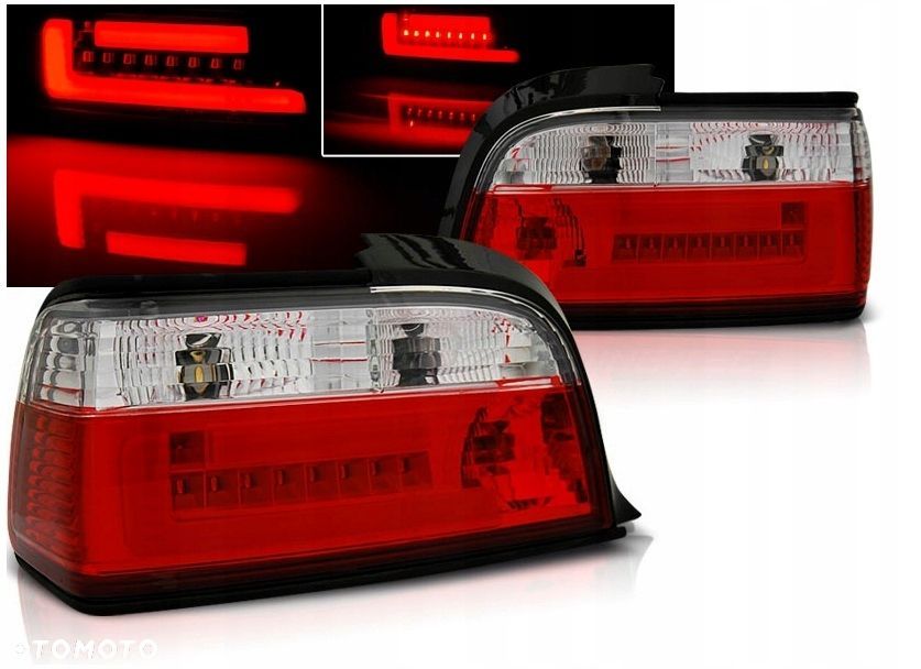 lampy tyl ne kpl led bar neon tuning red white bmw 3 e36 coupe cabrio 90-0 - 1