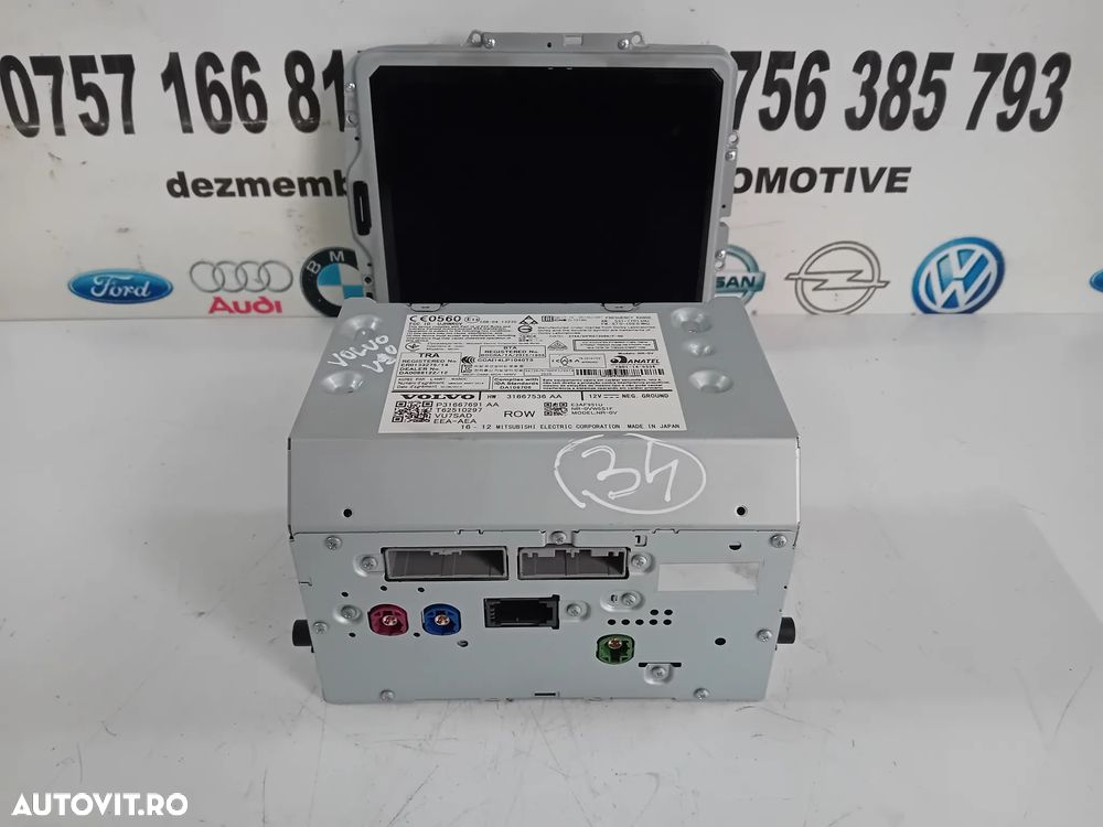 Unitate Radio Cd Navigatie Volvo XC90 XC60 S90 V90 Cod 31667536 An 2016-2020 - 3