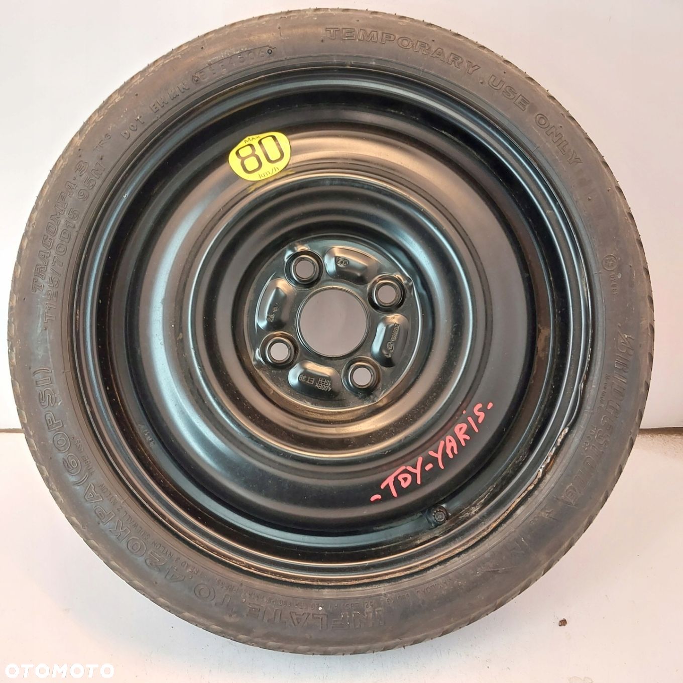 Koło dojazdowe dojazdówka 15 4x100 Toyota Yaris II 125/70R15 B1093 - 1