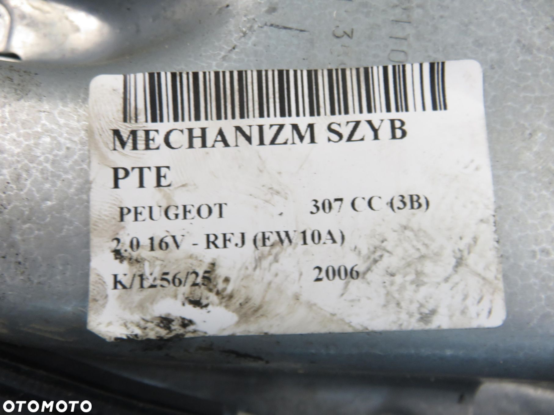 PODNOŚNIK SZYBY PRAWY TYLNY PEUGEOT 307 CC (3B) 9651535980 - 5