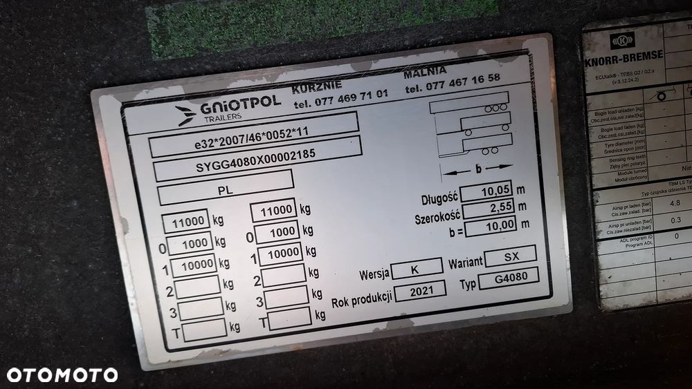 Gniotpol G4080 / Tandem 7,70m / Dmc 11000 kg / Przejazdowa / Podnoszony dach / - 37