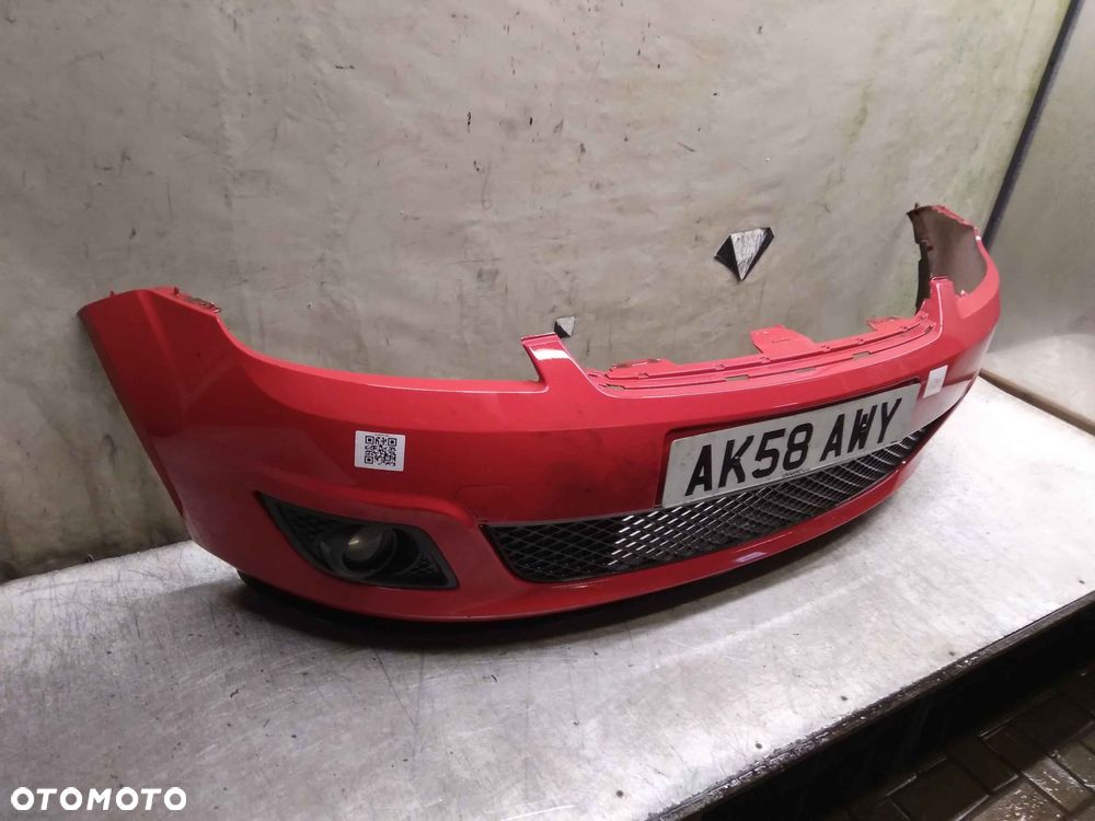 } ZDERZAK PRZÓD PRZEDNI FORD FIESTA MK.6 6 VI LIFT FL K2 CZERWONY HALOGENY - 3