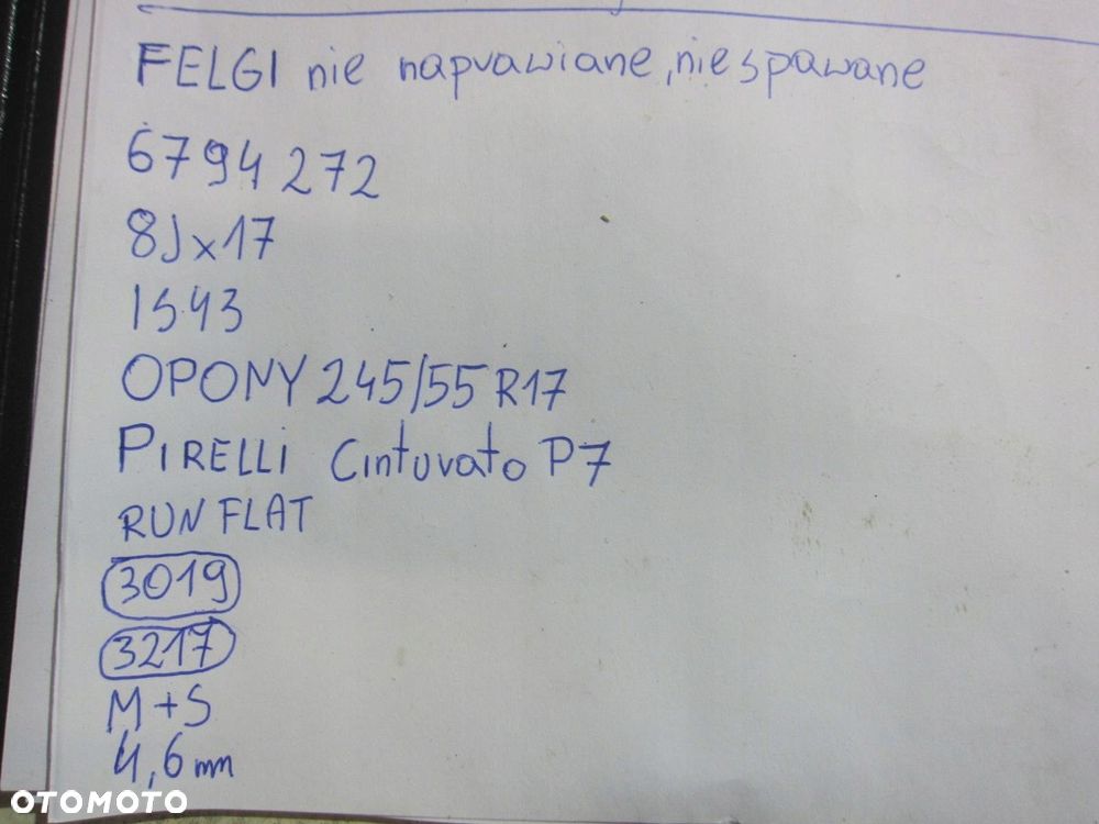 BMW X3 F25 X4 F26 KOŁA FELGI ALUMINIOWE Z OPONAMI PIRELLI 17" 245/55/17 - 16