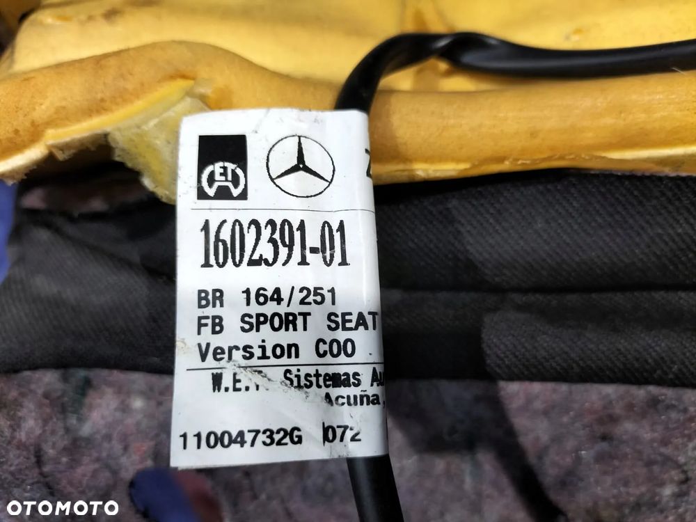 OPARCIE FOTELA SKÓRA ALCANTARA ALKANTARA PRAWY PRZÓD PODGRZEWANE GRZANE MATA GRZEWCZA MERCEDES ML W164 GL X164 W251 - 9