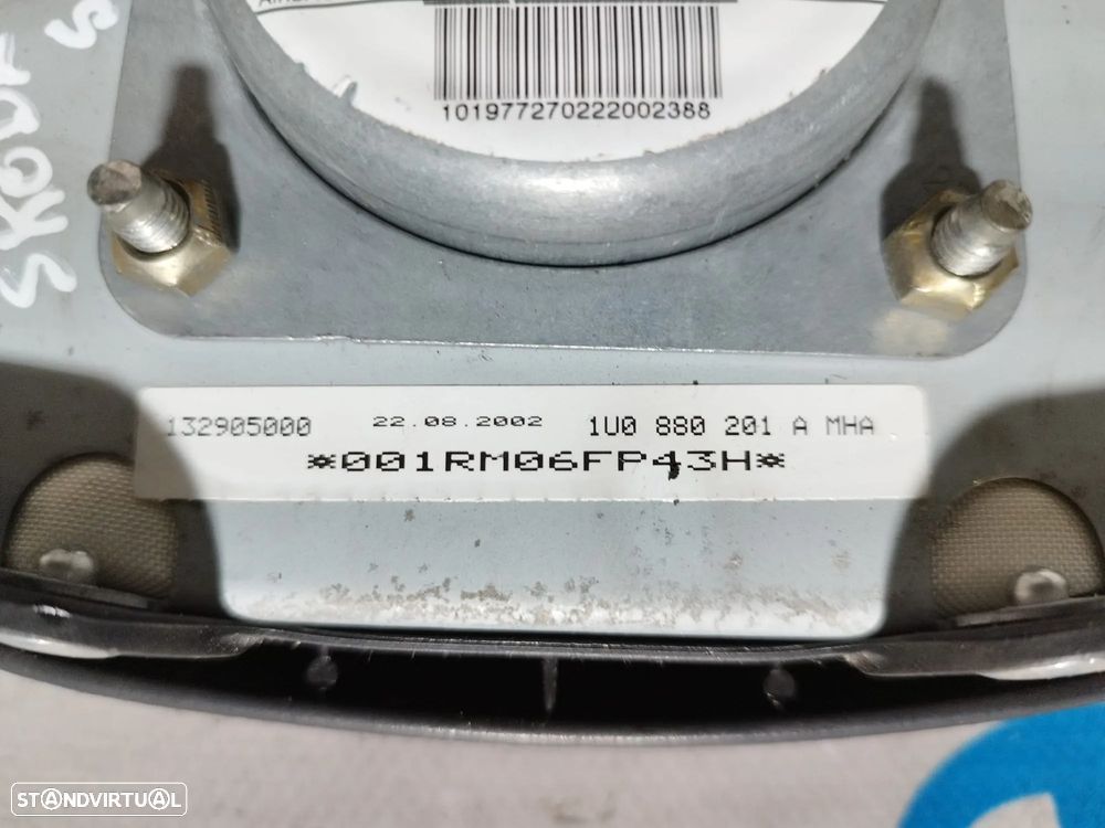 AIRBAG VOLANTE GUIADOR SKODA SUPERB I 1 MK1 3U4 1U0880201A 1U0880201 132905000 001RM06FP43H - 5