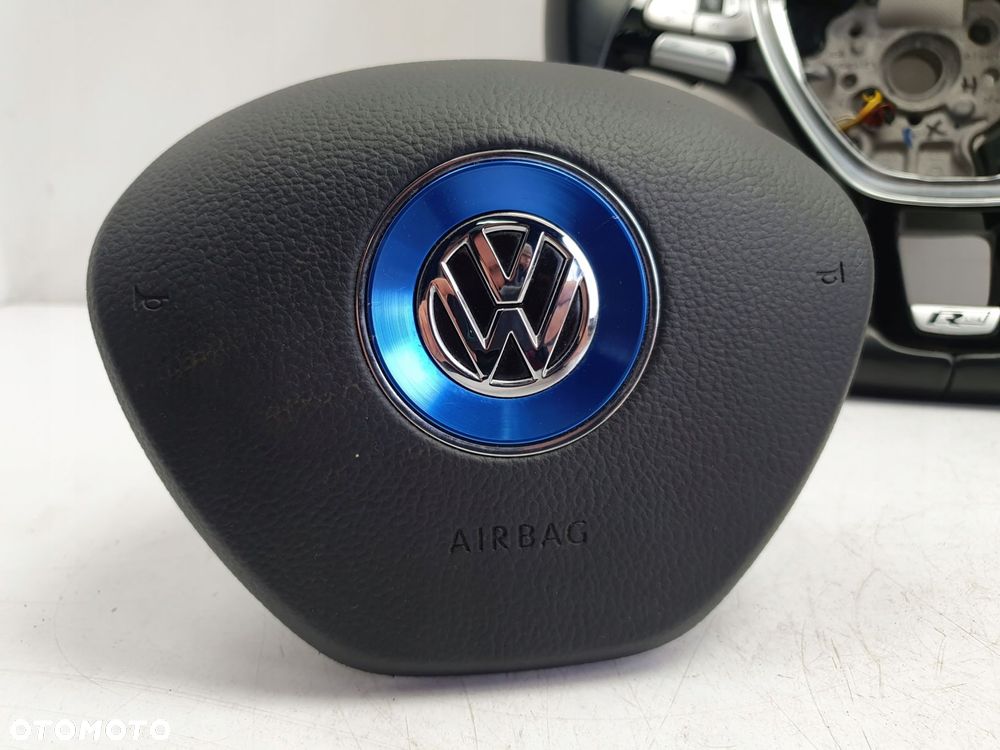 VW Golf VII R LINE KIEROWNICA SKÓRZANA ŁOPATKI Poduszka AirBag 5G0880201C - 2