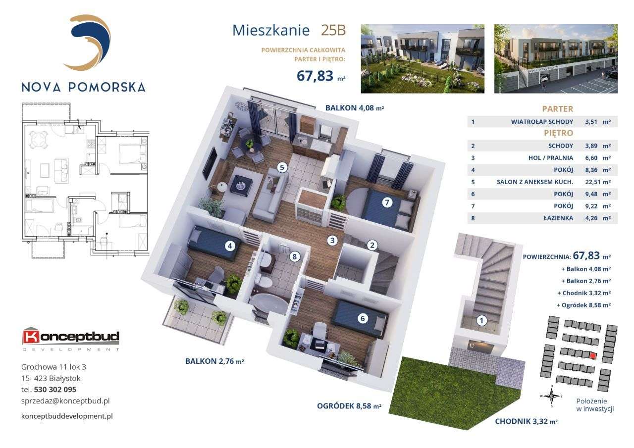 Nova Pomorska | mieszkanie 25B | 67.83 m2