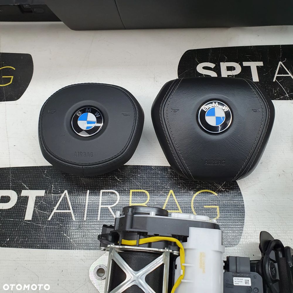BMW X5 G05 X7 G07 PRZED LIFT DESKA ROZDZIELCZA SKÓRA SZARA NITKA KONSOLA KOKPIT PULPIT PODUSZKI AIRBAG AIR BAG PASY KIT SET - 2